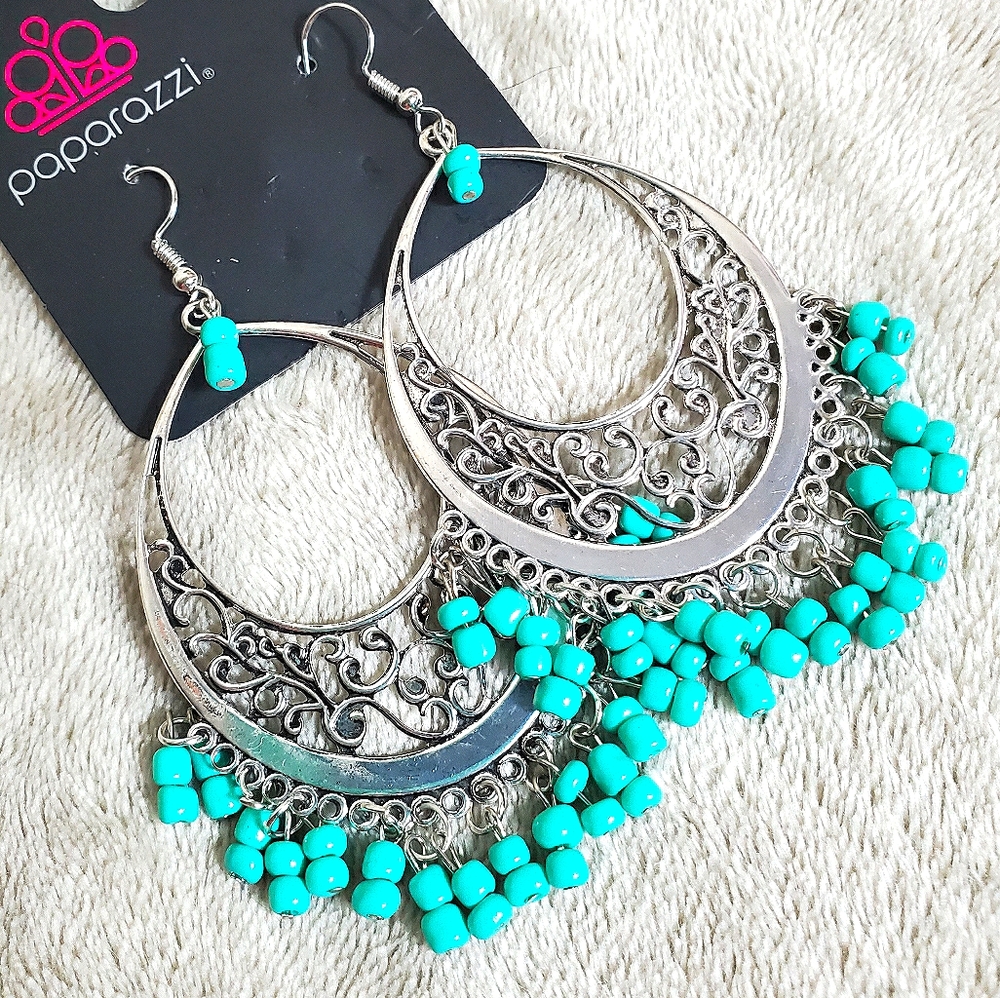 ⚜️(3/$10) Turquoise Chandelier Earrings Paparazzi